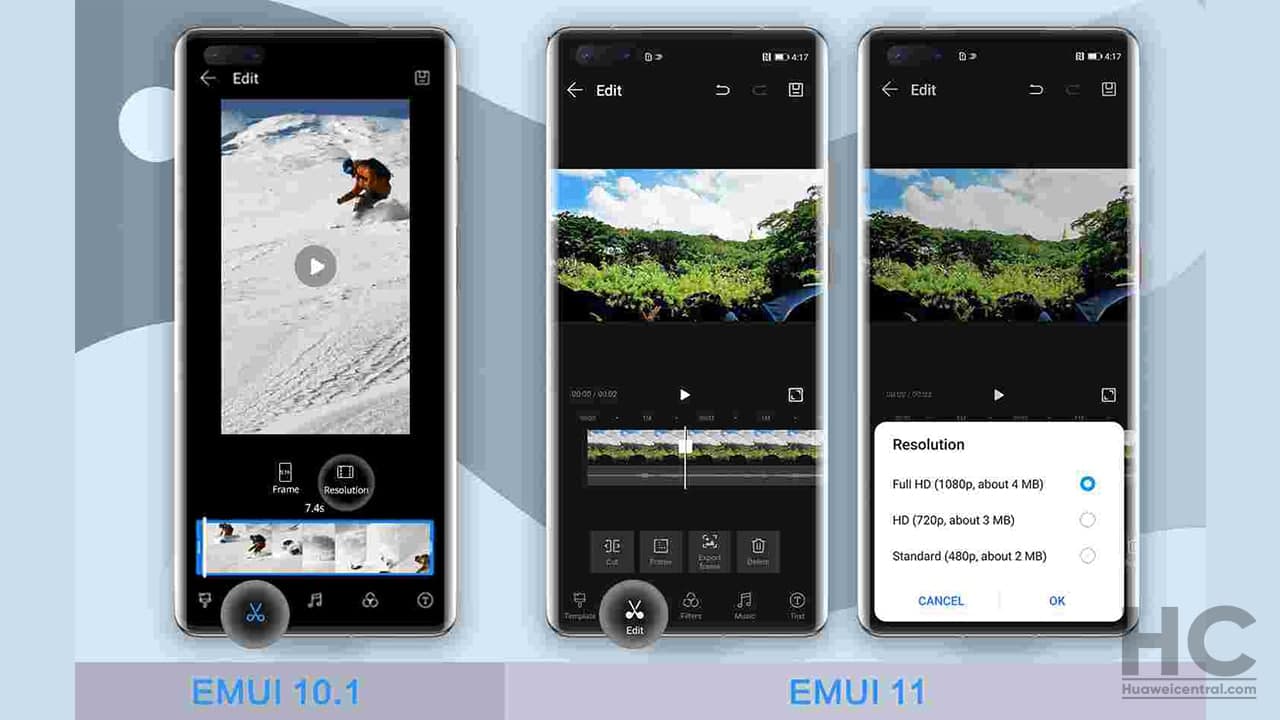 EMUI 10.1 vs EMUI 11: Changes in video editing features - Huawei Central