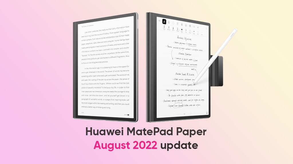 Huawei MatePad Paper August 2022 HarmonyOS update - Huawei Central