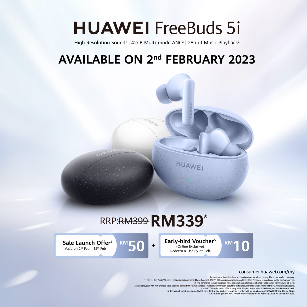 Huawei FreeBuds 5i brings RM60 off on first purchase in Malaysia