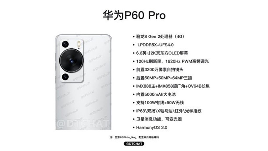 Third Huawei P60 Pro rumored specs sheet is here - Huawei Central