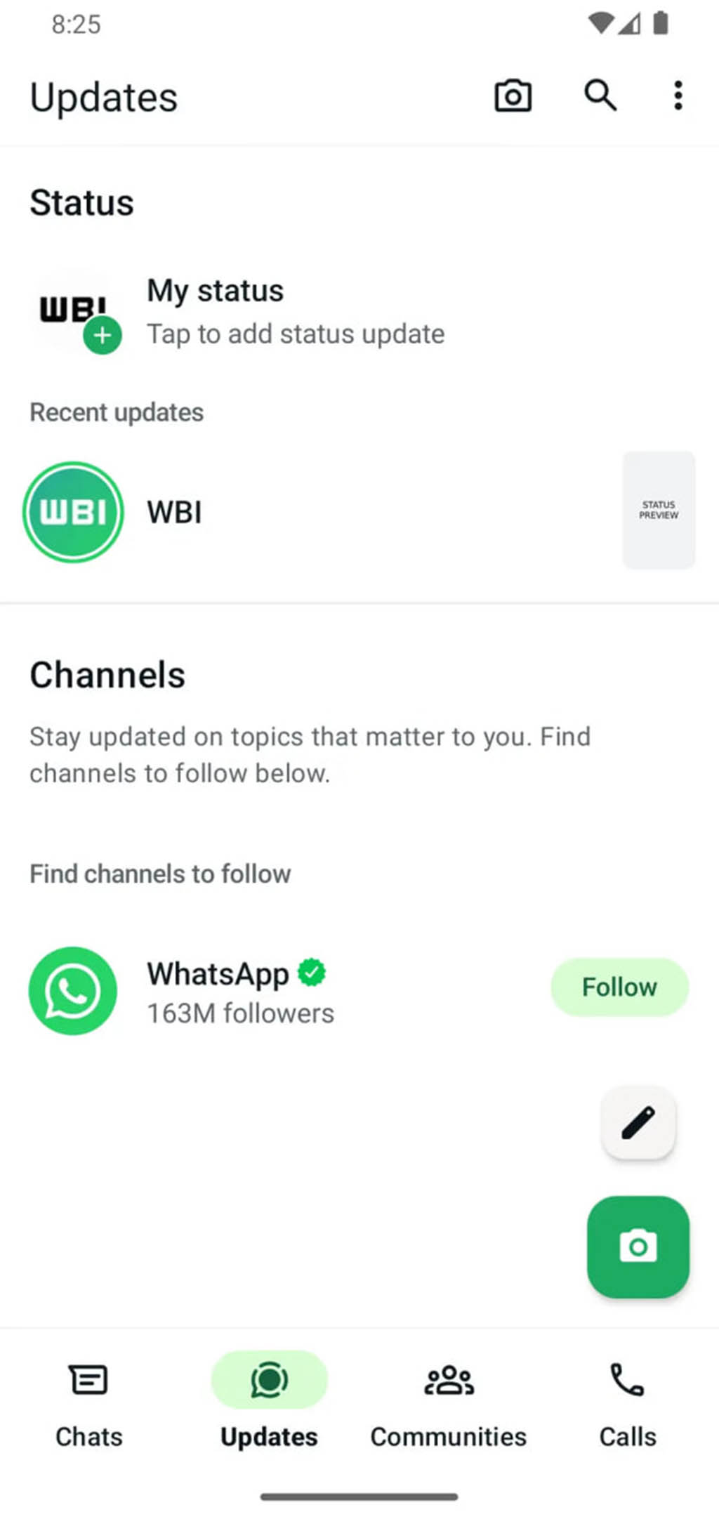 WhatsApp redesigned status preview