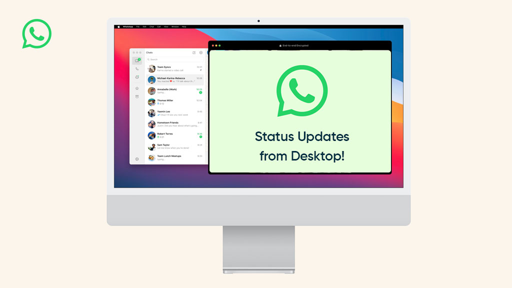 WhatsApp status updates Desktop app