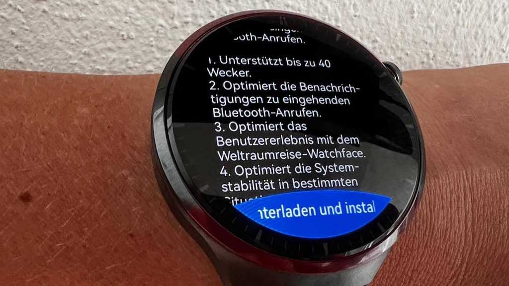 Mise à jour Bluetooth de la Huawei Watch 4 Pro Space