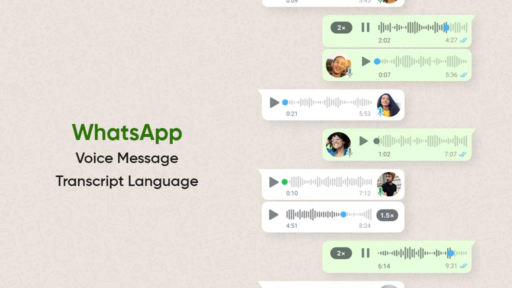 WhatsApp voice message transcripts language