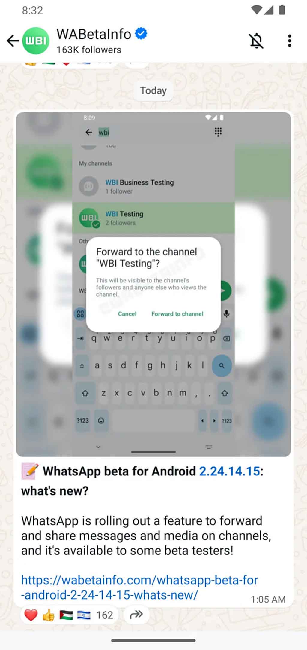 WhatsApp blue verification tick