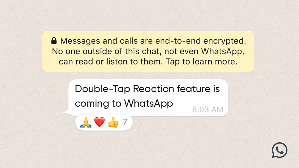 WhatsApp Double Tap Reaction