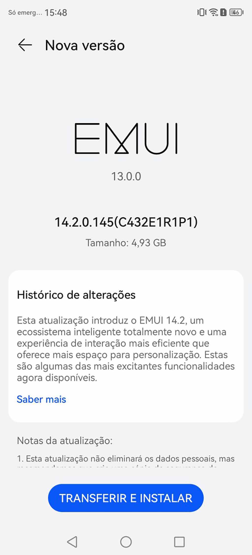 EMUI 14.2 Huawei Nova Y91