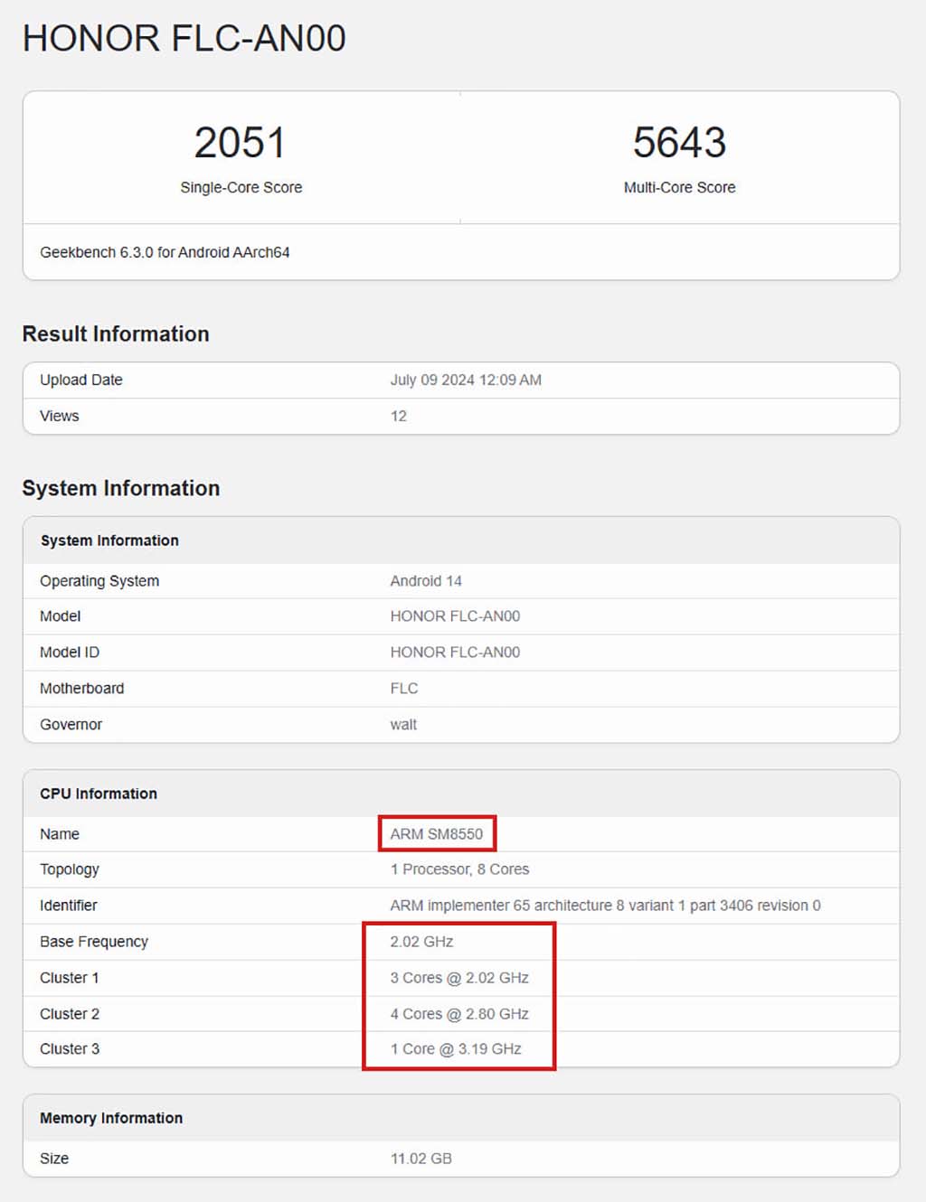 Honor Magic Vs3 Geekbench