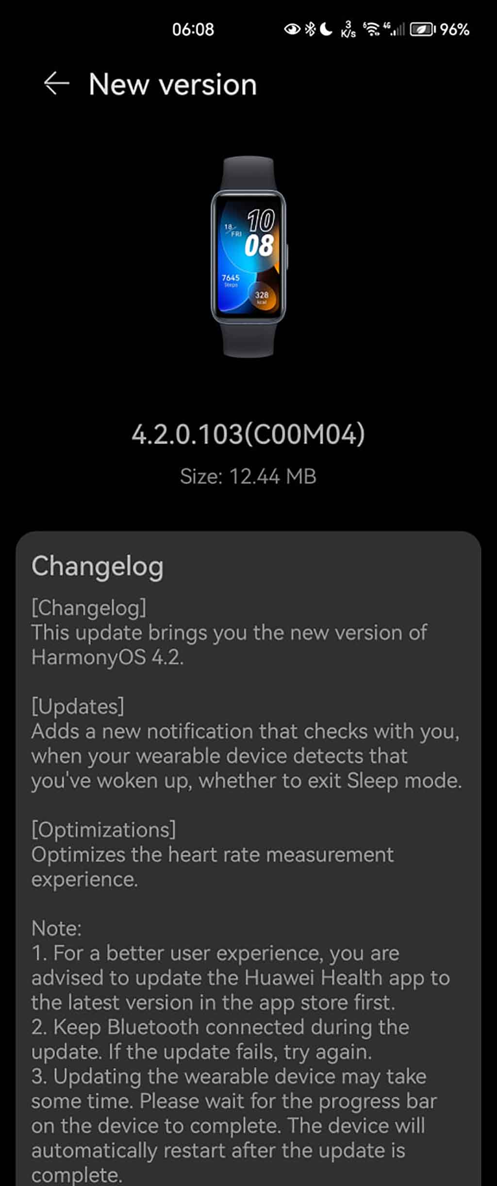 HarmonyOS 4.2 expands Huawei Band 8