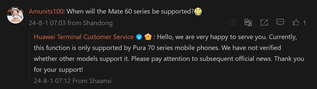 Standard Huawei Pura 70 AI Image feature