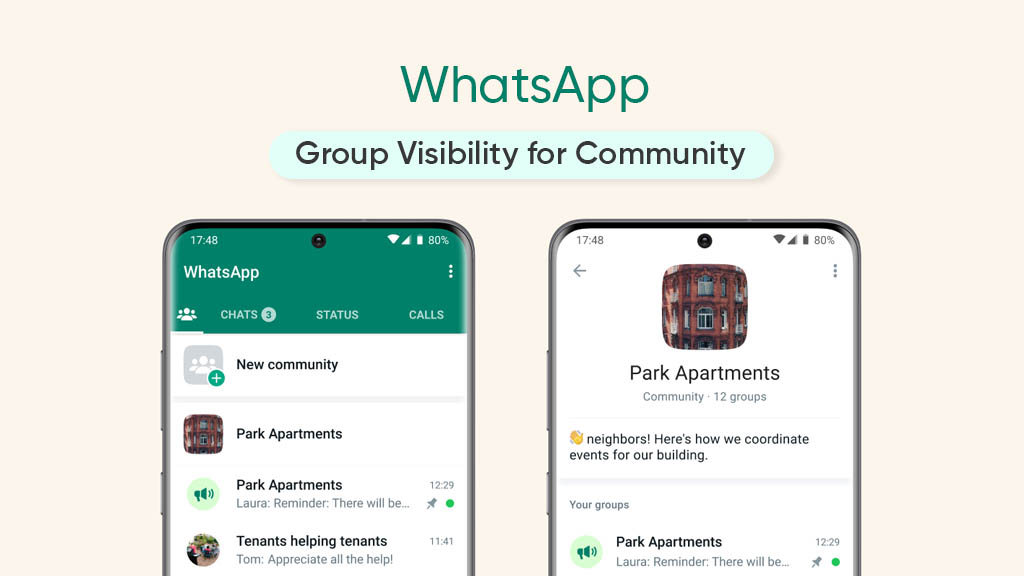 WhatsApp Community group visibility