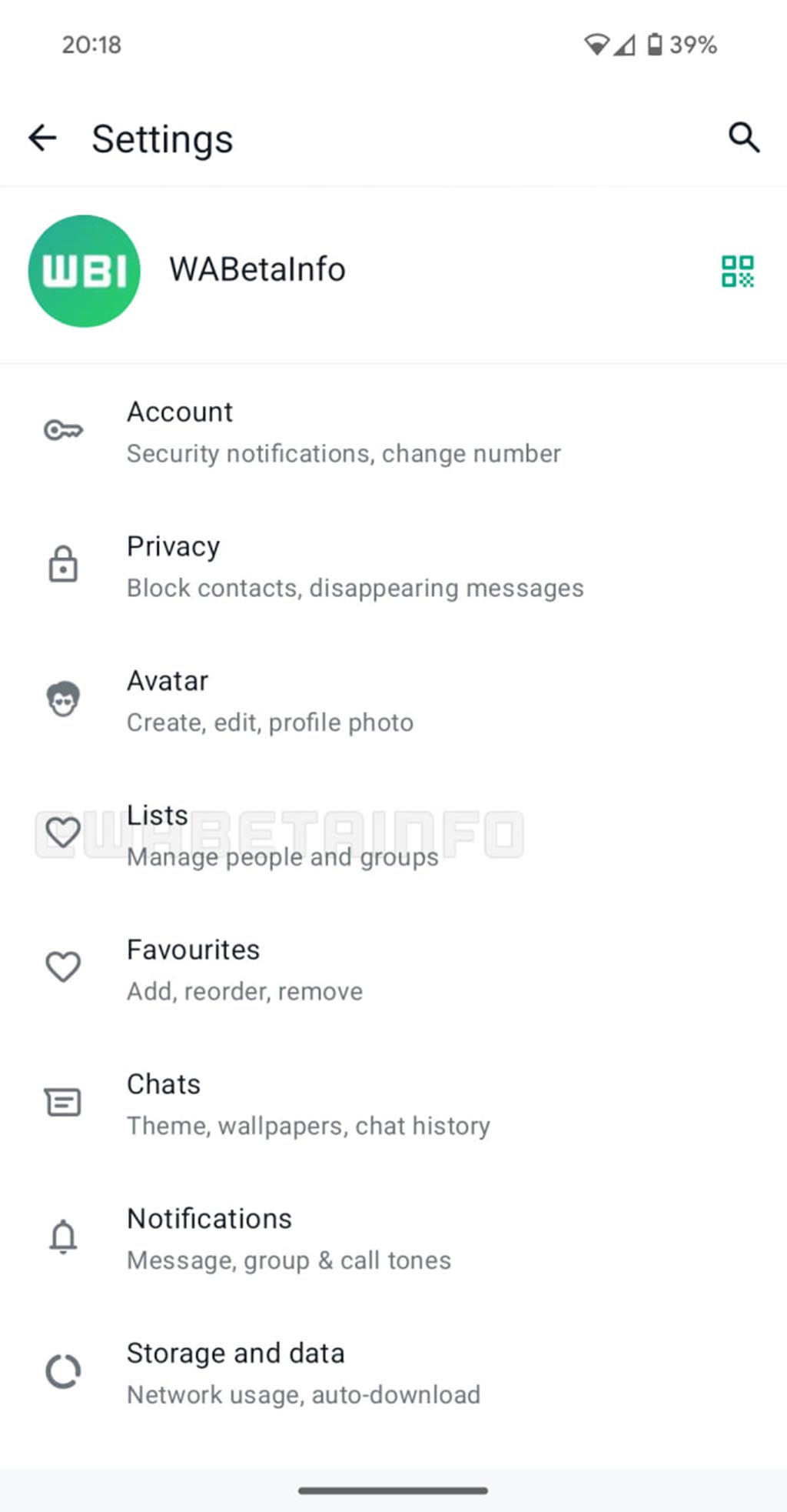 WhatsApp Lists feature group