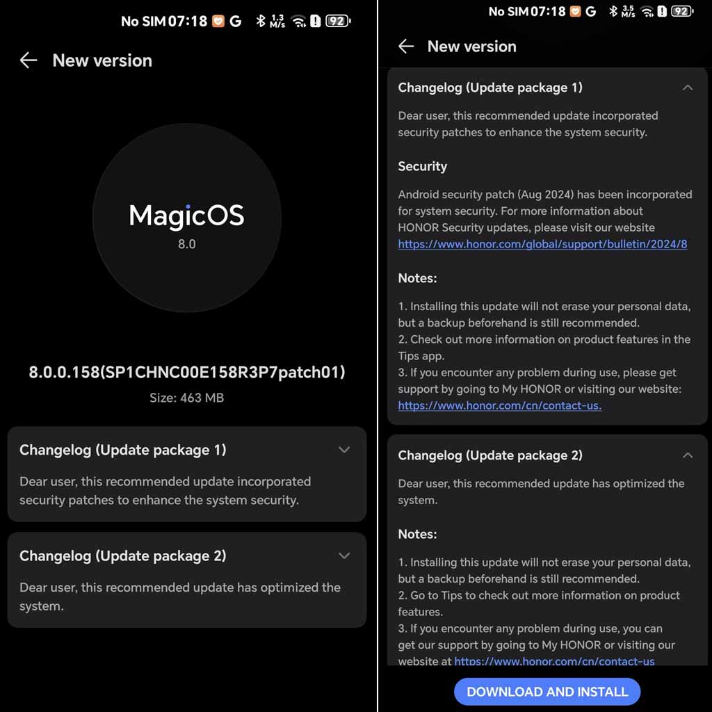 Honor Magic 5 MagicOS 8.0.0.158 update