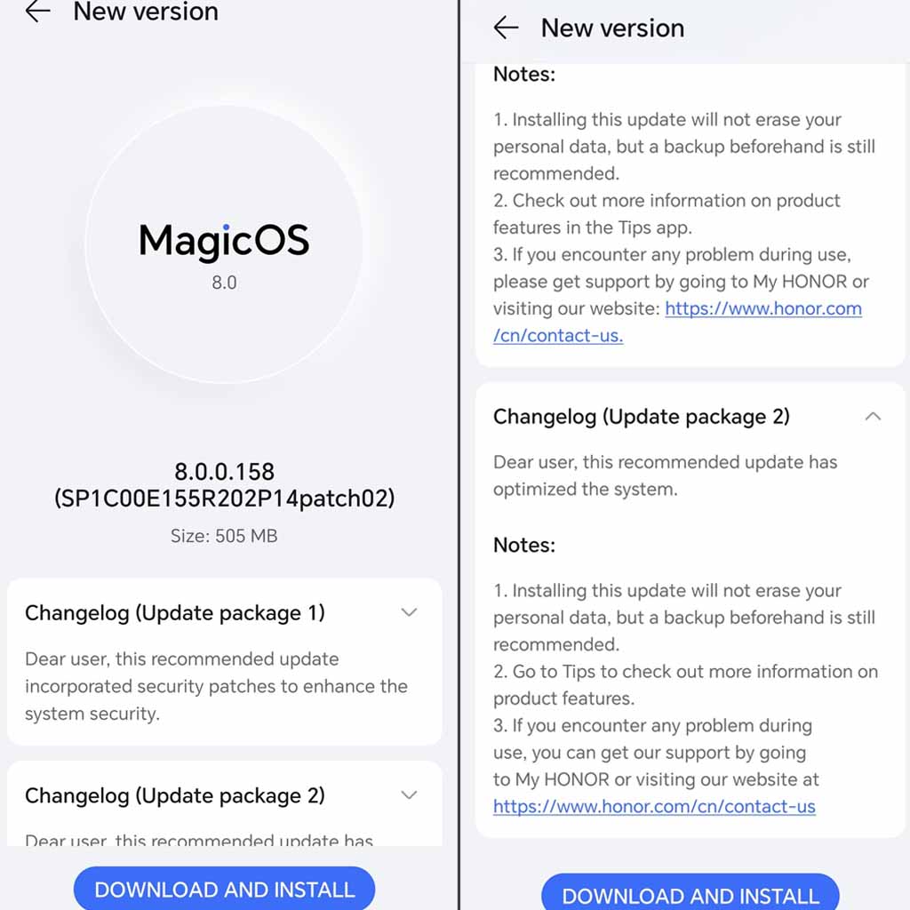 Honor Magic 6 MagicOS 8.0.0.158 update