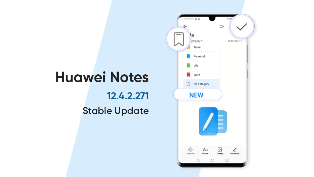 Mise à jour de Huawei Notes 12.4.2.271