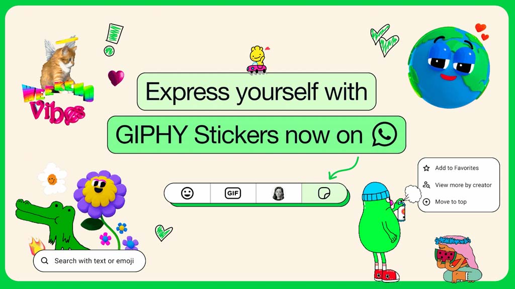 WhatsApp GIPHY Sticker Search