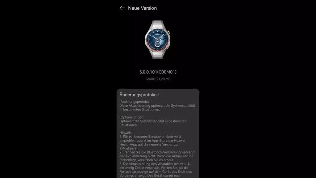 Huawei Watch GT 5 Pro October 2024 update