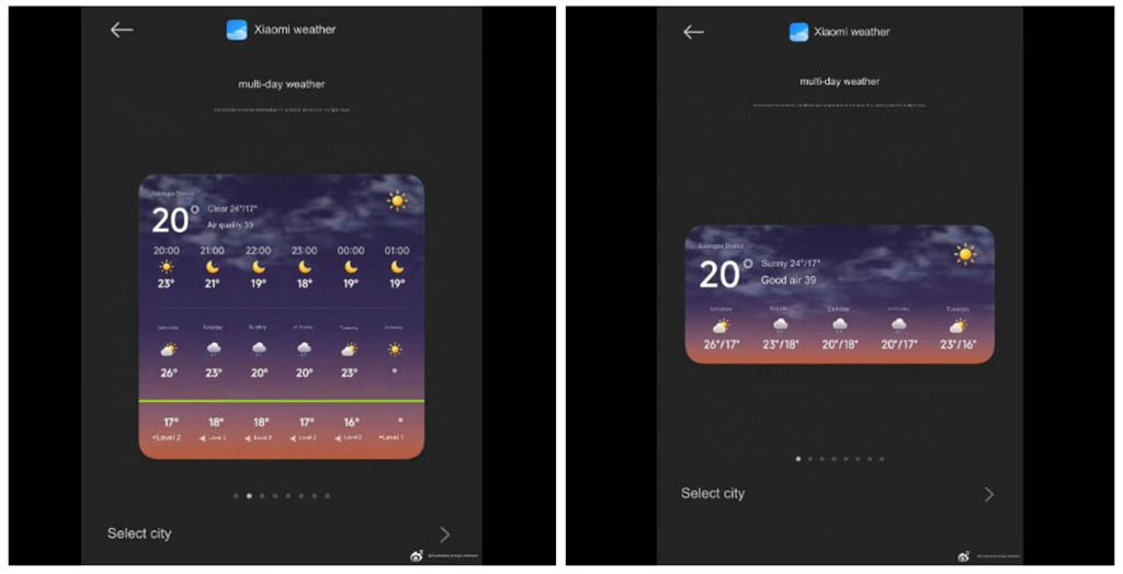 HyperOS 2 Weather Calendar widgets