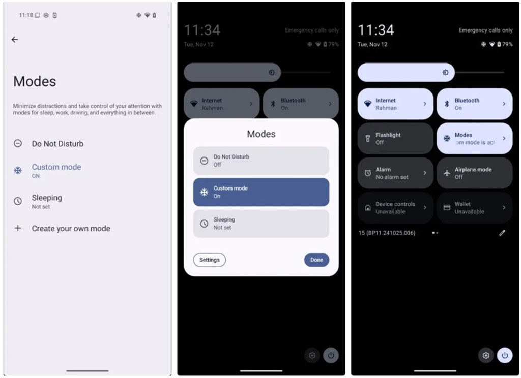 Android 15 Do Not Disturb Modes