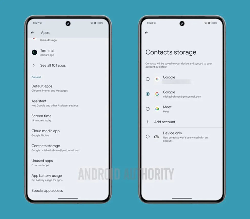 Android 15 Contacts Storage