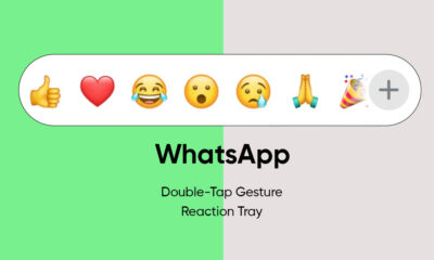 WhatsApp reaction double-tap gesture