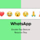 WhatsApp reaction double-tap gesture