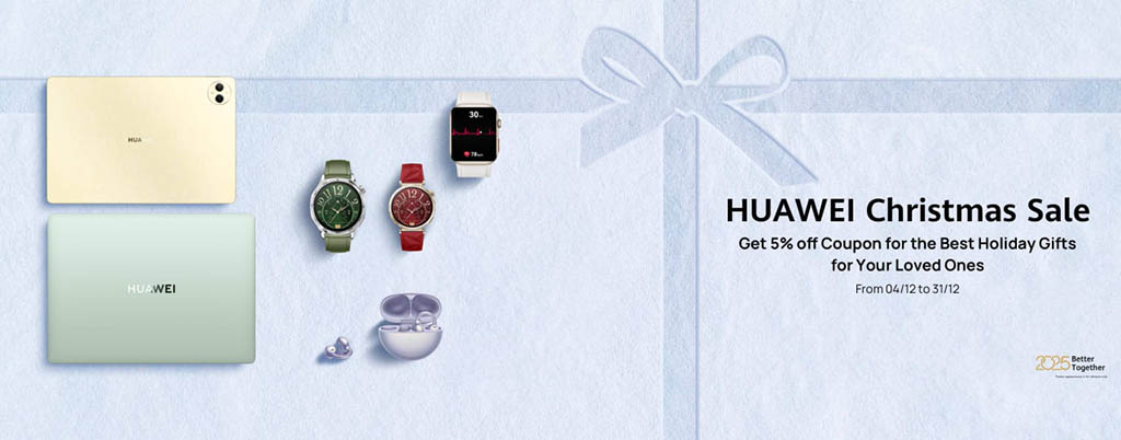 Huawei UK Christmas Sale 2024 offering best holiday gifts with 5% off coupon